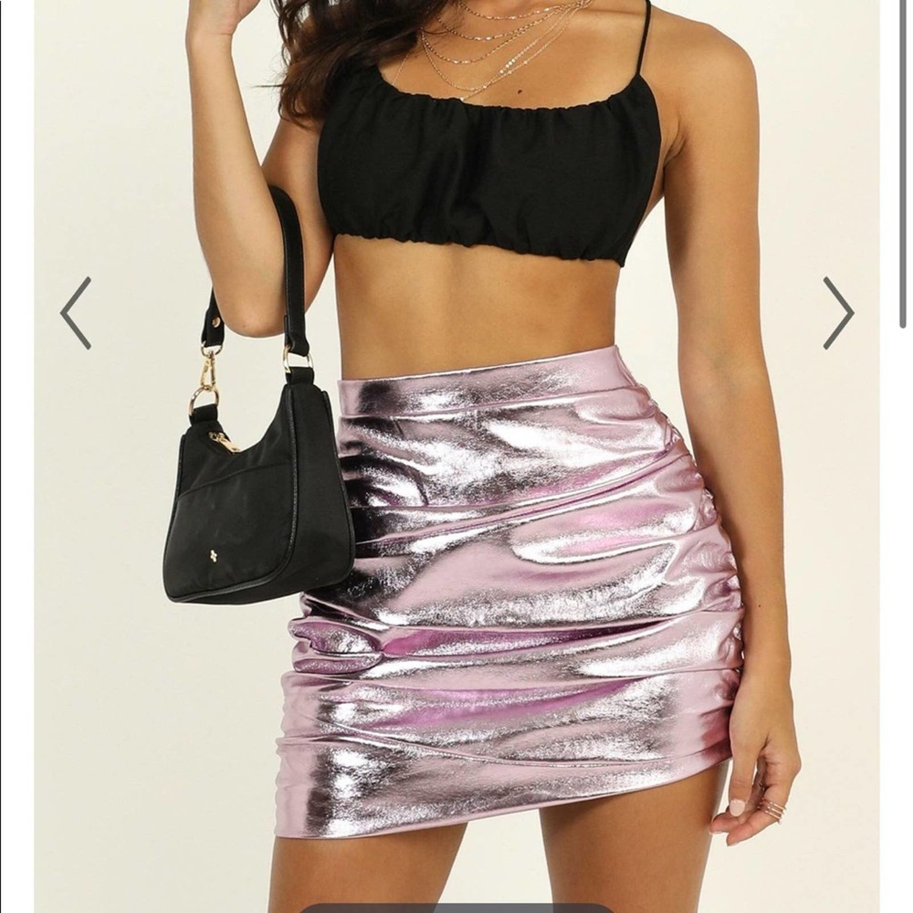 LIONESS - THE GLOW UP Mini SKIRT IN PINK Womens SZ.4